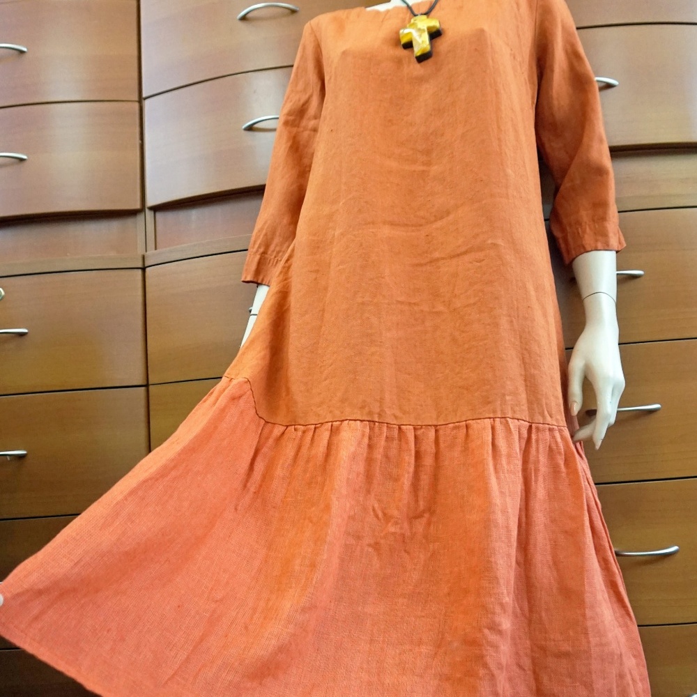 WASHED LINEN DRESS Organic ECO Made in Europe
